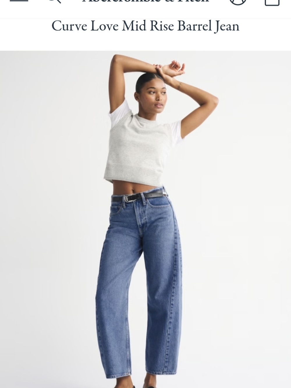 Curve Love Mid Rise Barrel Jean - Blue NEW IN ORIGINAL PACKAGING!! 27 Regular